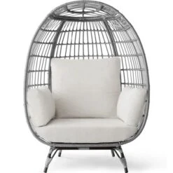 Best Choice Products Wicker Egg Chair Oversized Indoor Outdoor Patio Lounger W/ Steel Frame, 440lb Capacity -Best Choice Products GUEST 032ee5bd 4d91 448b a4b4 7903a8c39ad6