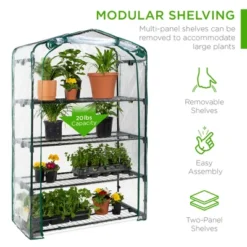 Best Choice Products 40in Wide 4-Tier Mini Greenhouse, Portable Indoor Outdoor Arboretum For Yard W/ Steel Shelves -Best Choice Products GUEST 03c5e343 eadc 46c7 88d2 8e33ab29a742