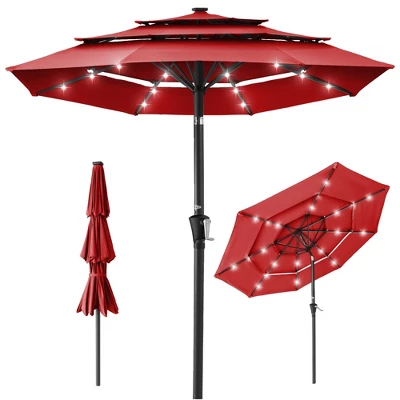 Best Choice Products 10ft 3-Tier Solar Patio Umbrella W/ 24 LED Lights, Tilt Adjustment, Easy Crank 10 Best Choice Products 10ft 3-Tier Solar Patio Umbrella W/ 24 LED Lights, Tilt Adjustment, Easy Crank - Image 8