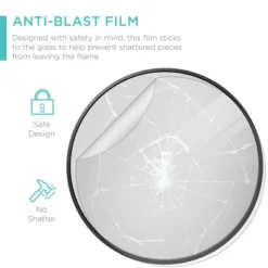 Best Choice Products 36in Framed Round Bathroom Vanity Wall Mirror W/ Anti-Blast Film -Best Choice Products GUEST 06ce25a4 a33a 4df9 a0b3 a141024f0942