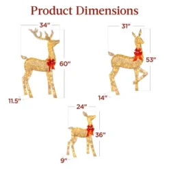 Best Choice Products 3-Piece Lighted Christmas Deer Set Outdoor Yard Decoration With 360 LED Lights, Stakes -Best Choice Products GUEST 084ae060 54d5 4a3e b40c d08cb85ccae4