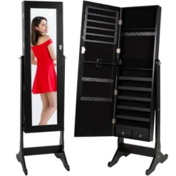 Best Choice Products 6-Tier Standing Mirror Lockable Storage Organizer Cabinet Armoire W/ Velvet Interior -Best Choice Products GUEST 086cec6f 711f 4a46 b965 3a099e851b1e