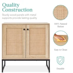 Best Choice Products 2-Door Rattan Storage Cabinet, Accent Furniture, Cupboard W/ Non-Scratch Foot Pads -Best Choice Products GUEST 0923867d 0c2b 43df af99 9c33cfca918b