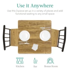 Best Choice Products 3-Piece Indoor Metal Wood Square Dining Table, Furniture Set W/ 2 Chairs -Best Choice Products GUEST 095cb50c 4185 413f 8aa1 074188cf4ad1