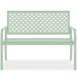 Best Choice Products Indoor Outdoor Steel Garden Bench W/ Geometric Backrest, Foot Levelers -Best Choice Products GUEST 09dfd0d6 89f2 4ab7 b6c5 7bb1460bfdd2