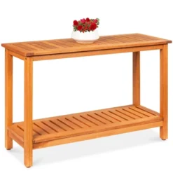Best Choice Products 48in 2-Shelf Indoor Outdoor Wooden Console Table Multifunctional Buffet Bar Storage -Best Choice Products GUEST 0c5e5995 fda3 4e36 b9ce ea94dae12640