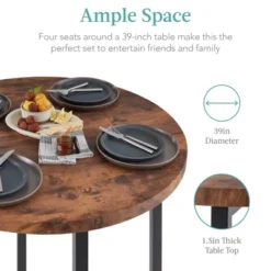 Best Choice Products 5-Piece Modern Round Counter Height Dining Set W/ 4 Chairs, 1.5in Thick Table -Best Choice Products GUEST 0c8791ab e4d7 4b32 b308 0ccab5ad297f