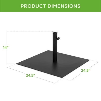 Best Choice Products 38.5lb Steel Umbrella Base, Square Patio Stand W/ Tightening Knob And Anchor Holes - Black 7 Best Choice Products 38.5lb Steel Umbrella Base, Square Patio Stand W/ Tightening Knob And Anchor Holes - Black - Image 5