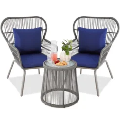 Best Choice Products 3-Piece Patio Conversation Bistro Set, Outdoor Wicker W/ 2 Chairs, Cushions, Side Table 20 Best Choice Products 3-Piece Patio Conversation Bistro Set, Outdoor Wicker W/ 2 Chairs, Cushions, Side Table -Best Choice Products GUEST 0d9766fc 1352 420d b62a 33bb6474462a