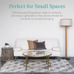 Best Choice Products Modern Faux Leather Convertible Futon Sofa W/ Removable Armrests, Metal Legs, 2 Cupholders - White 12 Best Choice Products Modern Faux Leather Convertible Futon Sofa W/ Removable Armrests, Metal Legs, 2 Cupholders - White -Best Choice Products GUEST 0f36b082 e78d 4c3e b091 31a8e7667e19