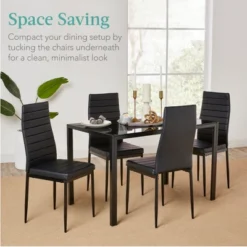 Best Choice Products 5-Piece Kitchen Dining Table Set W/ Glass Tabletop, 4 Faux Leather Chairs -Best Choice Products GUEST 1120db32 80bb 4732 ac15 2338eba2e7b4