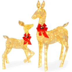 Best Choice Products 2-Piece Lighted Christmas Deer Set Outdoor Yard Decoration With 210 LED Lights, Stakes -Best Choice Products GUEST 127767e0 1b48 490a a577 2830f6424aa4