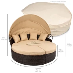 Best Choice Products 5-Piece Modular Patio Wicker Daybed Sectional W/ Adjustable Seats, Retractable Canopy -Best Choice Products GUEST 13eecd75 775d 48a5 b648 33b6fb6992fc