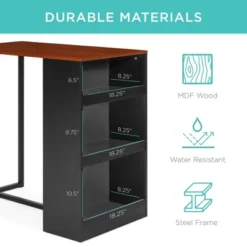 Best Choice Products 3-Piece Wooden Counter Height Dining Table Set For Kitchen, Dining Room W/ Storage -Best Choice Products GUEST 140cbe71 c270 446f 8232 b0b425593797