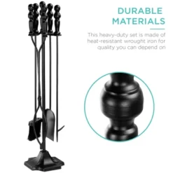 Best Choice Products 5-Piece Fireplace And Firepit Iron Tool Set W/ Tongs, Poker, Broom, Shovel, Stand 15 Best Choice Products 5-Piece Fireplace And Firepit Iron Tool Set W/ Tongs, Poker, Broom, Shovel, Stand -Best Choice Products GUEST 1451b4d7 0a14 4473 a265 55d2c1d6a613