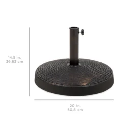 Best Choice Products 55lb Round Wicker Style Resin Patio Umbrella Base Stand W/ 1.75in Hole, Bronze Finish - Black -Best Choice Products GUEST 14a6f198 8cdb 4163 ad66 e12e79fb52fa