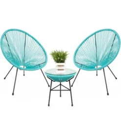 Best Choice Products 3-Piece All-Weather Patio Acapulco-Style Bistro Furniture Set W/ Rope, Glass Top Table -Best Choice Products GUEST 14c52f34 904b 4312 b66c 3892140bbdbd