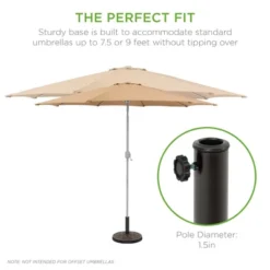 Best Choice Products 18in Round Heavy-Duty Steel Patio Umbrella Base Stand W/ Rust-Resistant Finish - Bronze -Best Choice Products GUEST 19f80bda 2468 4e95 b46c 7dc2a010e835