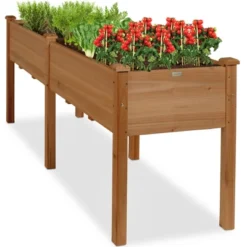 Best Choice Products 72x23x30in Raised Garden Bed, Elevated Wood Planter Box For Patio W/ Divider Panel -Best Choice Products GUEST 1b892a44 e4aa 4134 8661 f4b914b88b6e