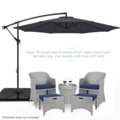 Best Choice Products 10ft Offset Hanging Outdoor Market Patio Umbrella W/ Easy Tilt Adjustment