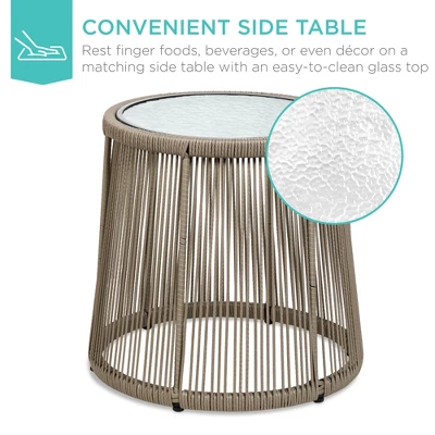 Best Choice Products 3-Piece Patio Conversation Bistro Set, Outdoor Wicker W/ 2 Chairs, Cushions, Side Table 4 Best Choice Products 3-Piece Patio Conversation Bistro Set, Outdoor Wicker W/ 2 Chairs, Cushions, Side Table - Image 2