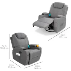 Best Choice Products Executive Swivel Massage Recliner Chair W/ Remote Control, 5 Modes, 2 Cup Holders - Gray 13 Best Choice Products Executive Swivel Massage Recliner Chair W/ Remote Control, 5 Modes, 2 Cup Holders - Gray -Best Choice Products GUEST 202911a5 0ea2 4410 9b6c 0723c6f52efb