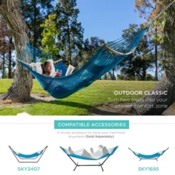 Best Choice Products 2-Person Woven Polyester Outdoor Caribbean Hammock W/ Curved Bamboo Spreader Bar 16 Best Choice Products 2-Person Woven Polyester Outdoor Caribbean Hammock W/ Curved Bamboo Spreader Bar -Best Choice Products GUEST 20e6cf8c 8e70 4d19 ae65 0c850b96bc7d