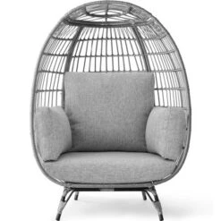 Best Choice Products Wicker Egg Chair Oversized Indoor Outdoor Patio Lounger W/ Steel Frame, 440lb Capacity -Best Choice Products GUEST 2378734b 7b9c 47ea a1c1 6b486cec3767