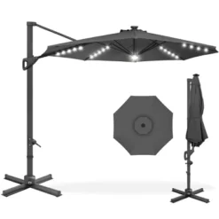 Best Choice Products 10ft 360-Degree Solar LED Cantilever Patio Umbrella, Outdoor Hanging Shade W/ Lights -Best Choice Products GUEST 24727feb 2d05 4fc5 a3d8 e865d71ef074