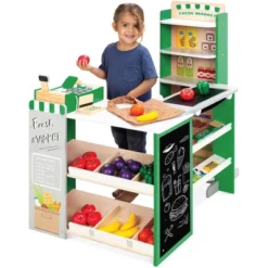 Best Choice Products Kids Pretend Play Grocery Store Wooden Supermarket Set W/ Chalkboard, Cash Register -Best Choice Products GUEST 28e84ccb 1675 4c69 aff3 c6b66293b547