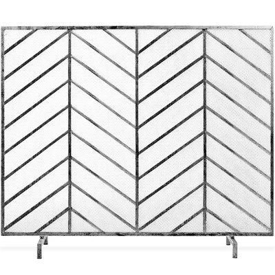 Best Choice Products 52x31in 3-Panel Iron Chevron Fireplace Screen, Spark Guard W/ Handles 10 Best Choice Products 52x31in 3-Panel Iron Chevron Fireplace Screen, Spark Guard W/ Handles - Image 8