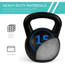 Best Choice Products 3-Piece Kettlebell Set With Storage Rack, Exercise Fitness Concrete Weights 5lb, 10lb, 15lb -Best Choice Products GUEST 2cdb15e6 9dee 4ed8 bf15 d7a603920eed