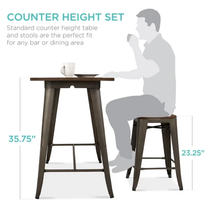 Best Choice Products 5-Piece Counter Height Dining Set For Kitchen, Dining Room W/ 4 Backless Stools, 330lb Capacity 3 Best Choice Products 5-Piece Counter Height Dining Set For Kitchen, Dining Room W/ 4 Backless Stools, 330lb Capacity