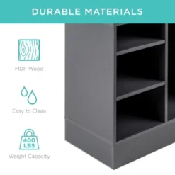 Best Choice Products 46in Shoe Storage Organization Rack Bench For Entryway, Bedroom W/ Padded Seat, 10 Cubbies - Gray -Best Choice Products GUEST 317b4c0f 8de9 4cb8 9ebc 4d1094553cf1