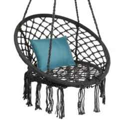 Best Choice Products Handwoven Cotton Macramé Hammock Hanging Chair Swing For Indoor & Outdoor Use W/ Backrest -Best Choice Products GUEST 32b8c235 a80c 4afd a1a4 1e2b34e485c5