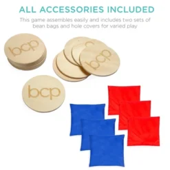 Best Choice Products 2-In-1 Cornhole & Beer Pong Board Game Set, Portable Beanbag Toss W/ 2 Carrying Bags, 6 Bean Bags -Best Choice Products GUEST 34538150 0059 430d a7f7 51e006cb042f