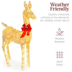 Best Choice Products 2-Piece Lighted Christmas Deer Set Outdoor Yard Decoration With 210 LED Lights, Stakes -Best Choice Products GUEST 356a55b3 673e 4cba 9d85 5b0b1fc2f56a