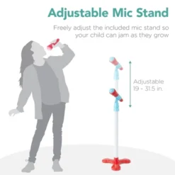 Best Choice Products 19in Kids Flash Guitar, Pretend Play Musical Instrument Toy For Toddlers W/ Mic, Stand - Blue -Best Choice Products GUEST 3572e5ab f46b 43ab ad24 536e4619c316