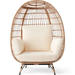 Best Choice Products Wicker Egg Chair Oversized Indoor Outdoor Patio Lounger W/ Steel Frame, 440lb Capacity -Best Choice Products GUEST 372d06e4 c1de 45d4 92c5 ea99da20f7de