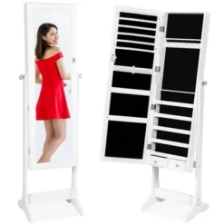 Best Choice Products 6-Tier Standing Mirror Lockable Storage Organizer Cabinet Armoire W/ Velvet Interior -Best Choice Products GUEST 3847c497 3606 4995 9129 4709b6822828