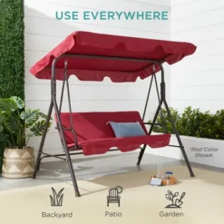 Best Choice Products 2-Person Outdoor Large Convertible Canopy Swing Glider Lounge Chair W/ Removable Cushions 18 Best Choice Products 2-Person Outdoor Large Convertible Canopy Swing Glider Lounge Chair W/ Removable Cushions -Best Choice Products GUEST 39920dc7 2999 4ca4 91d8 76621ff6ac7f