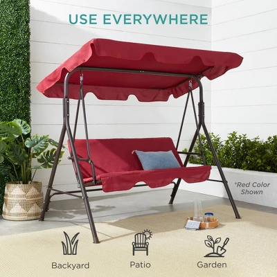 Best Choice Products 2-Person Outdoor Large Convertible Canopy Swing Glider Lounge Chair W/ Removable Cushions 7 Best Choice Products 2-Person Outdoor Large Convertible Canopy Swing Glider Lounge Chair W/ Removable Cushions - Image 5