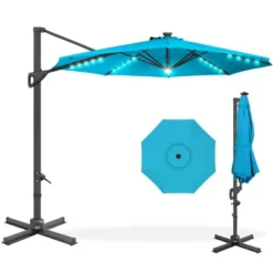 Best Choice Products 10ft 360-Degree Solar LED Cantilever Patio Umbrella, Outdoor Hanging Shade W/ Lights -Best Choice Products GUEST 39a5d602 e3c4 42d7 8732 bc440dd3083f