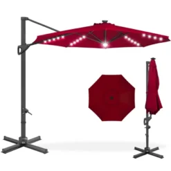 Best Choice Products 10ft 360-Degree Solar LED Cantilever Patio Umbrella, Outdoor Hanging Shade W/ Lights -Best Choice Products GUEST 39addcfe 6037 46bc aa82 a072c6220bec