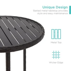 Best Choice Products 3-Piece Outdoor Wicker Bistro Bar Height Set For Patio, Garden W/ Barstools, Steel Frame -Best Choice Products GUEST 39eec1ba c4ef 4742 b2ec e42fa0301164