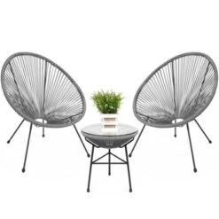 Best Choice Products 3-Piece All-Weather Patio Acapulco-Style Bistro Furniture Set W/ Rope, Glass Top Table -Best Choice Products GUEST 3b72edc9 fdb9 4a72 8e37 544b1bcac2a0