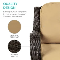 Best Choice Products 3-Piece Patio Wicker Bistro Furniture Set W/ 2 Cushioned Swivel Rocking Chairs, Side Table 15 Best Choice Products 3-Piece Patio Wicker Bistro Furniture Set W/ 2 Cushioned Swivel Rocking Chairs, Side Table -Best Choice Products GUEST 3e63615b 1a62 4c28 8168 8e152f52a801