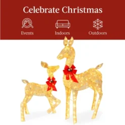 Best Choice Products 2-Piece Lighted Christmas Deer Set Outdoor Yard Decoration With 210 LED Lights, Stakes -Best Choice Products GUEST 3ef6f6ca 54a4 4360 95ee e0e0631a38a5