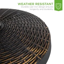 Best Choice Products 55lb Round Wicker Style Resin Patio Umbrella Base Stand W/ 1.75in Hole, Bronze Finish - Black -Best Choice Products GUEST 3fed47e1 e443 4395 bfc3 66c17a190e34