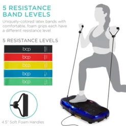 Best Choice Products Vibration Platform, Full Body Exercise Machine W/ Bluetooth Speakers, 5 Resistance Bands - Blue -Best Choice Products GUEST 415fa84c 5c25 42ea b7ef 549c6263b4e8